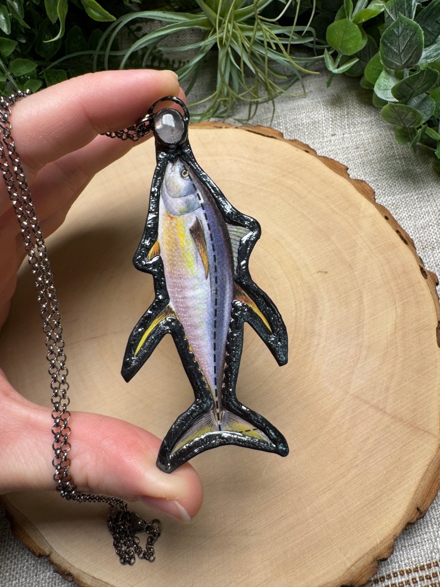Yellowfin Tuna and Rose Quartz Necklace | Copper Ashes
