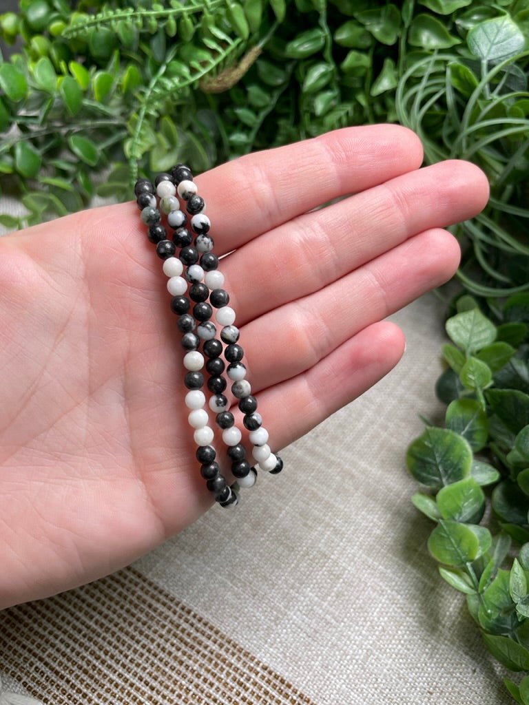 Zebra Jasper 4mm Beaded Bracelet | Copper Ashes