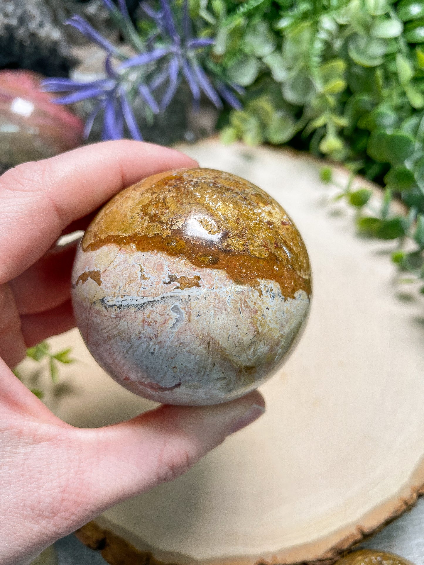 Red Druzy Quartz Sphere
