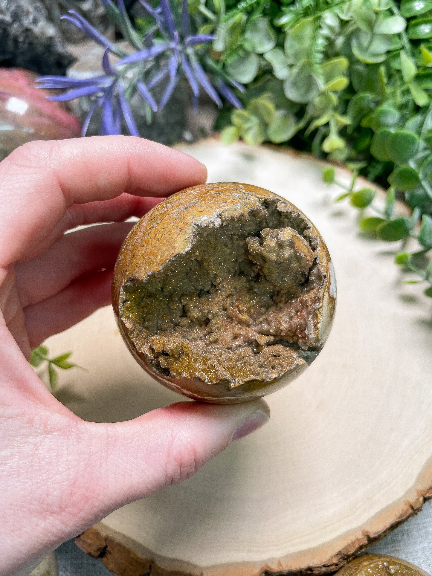 Red Druzy Quartz Sphere