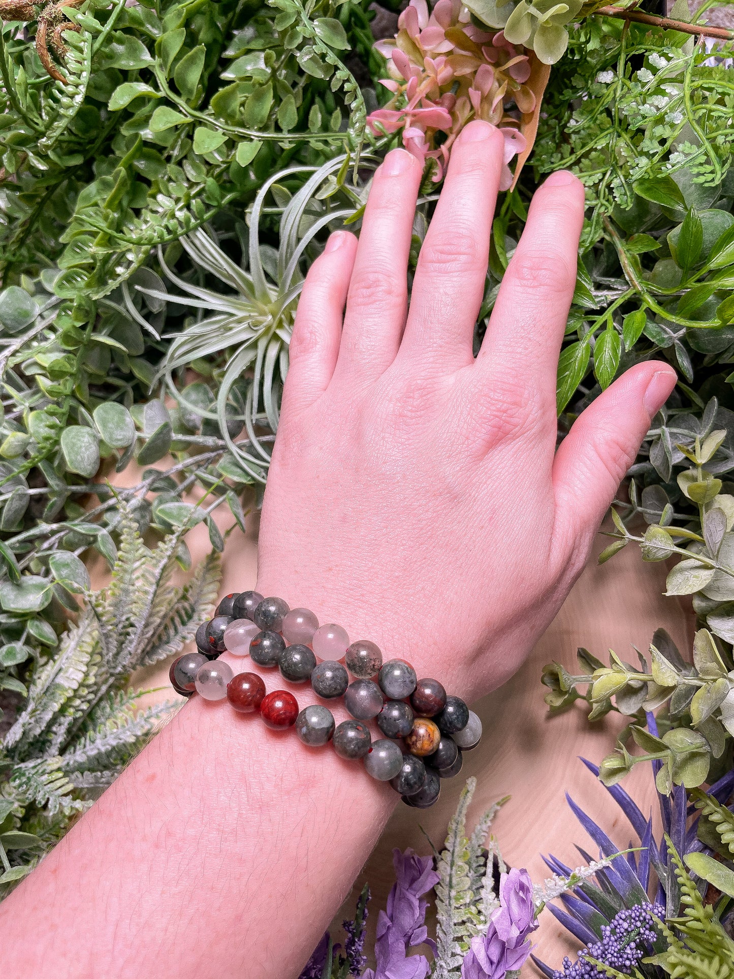 8mm Beaded Bloodstone Bracelet