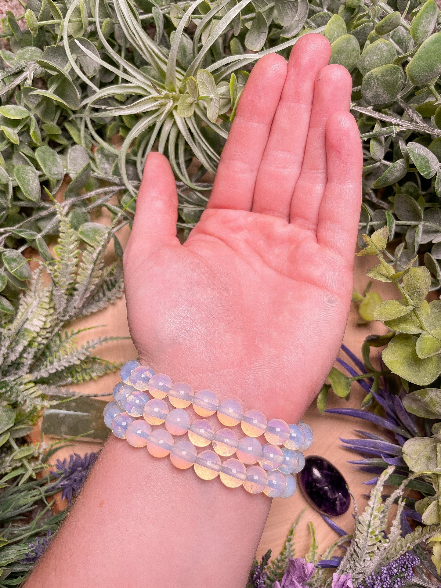 8mm Beaded Opalite Bracelet