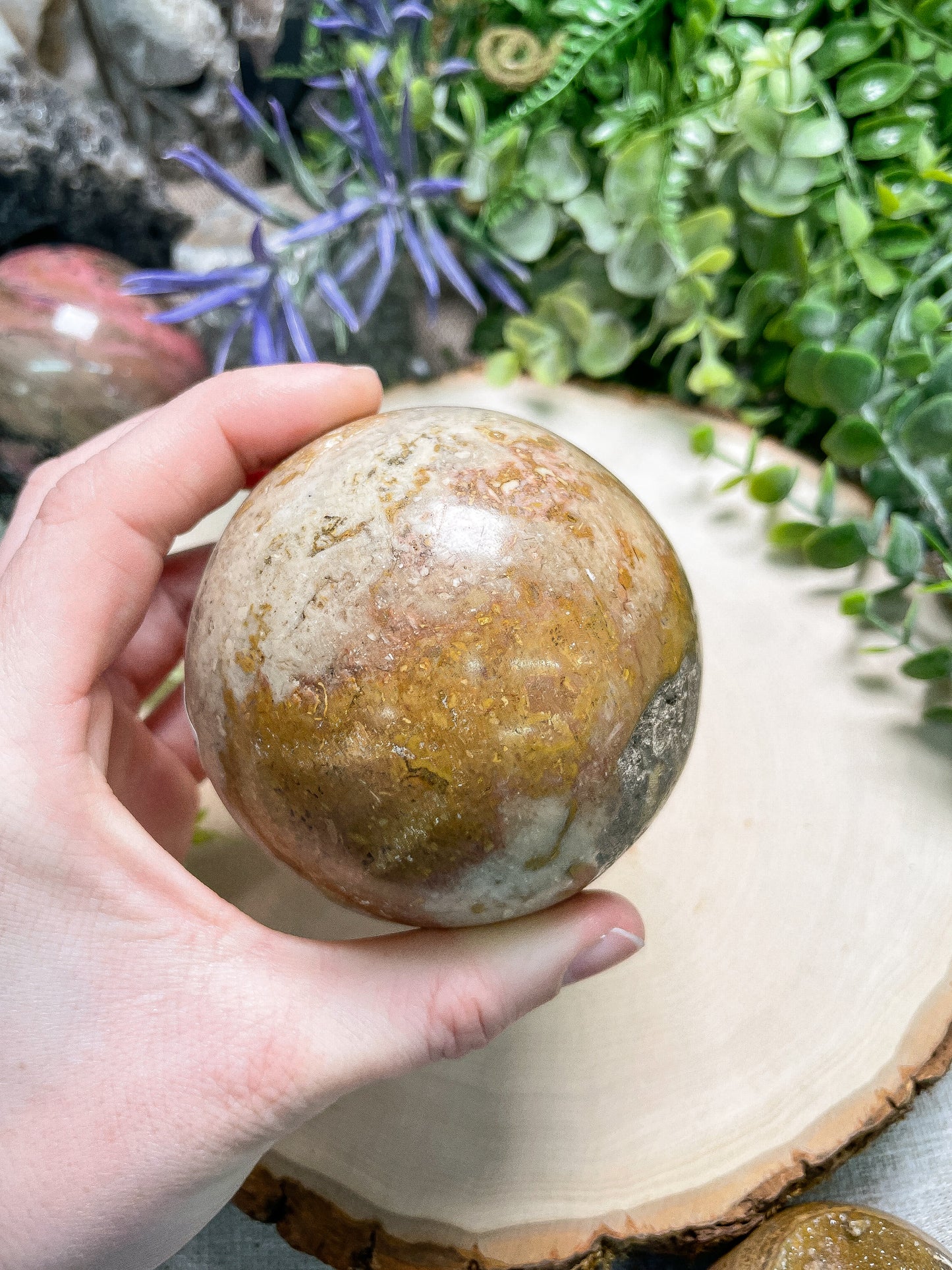 Red Druzy Quartz Sphere