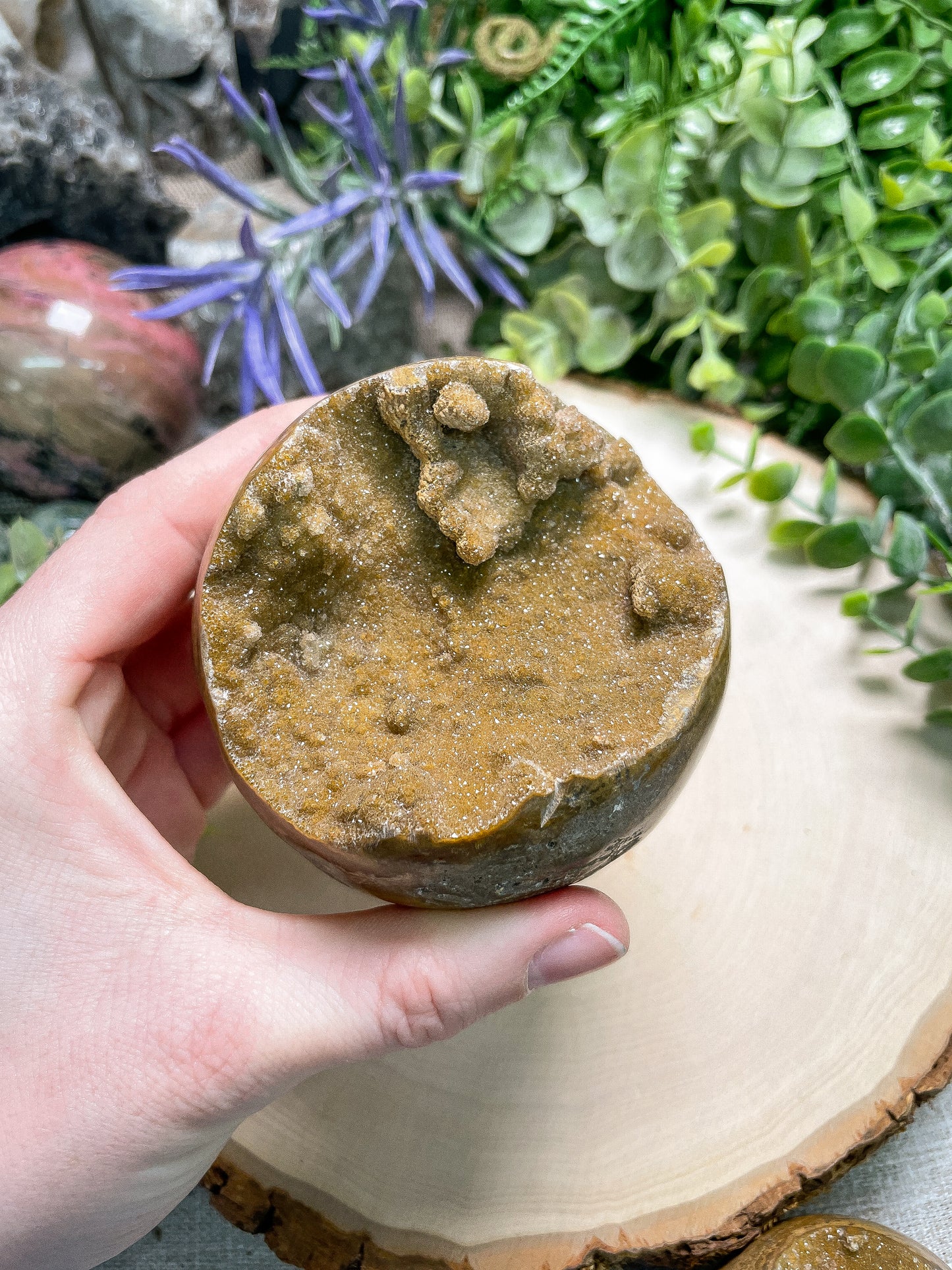 Red Druzy Quartz Sphere