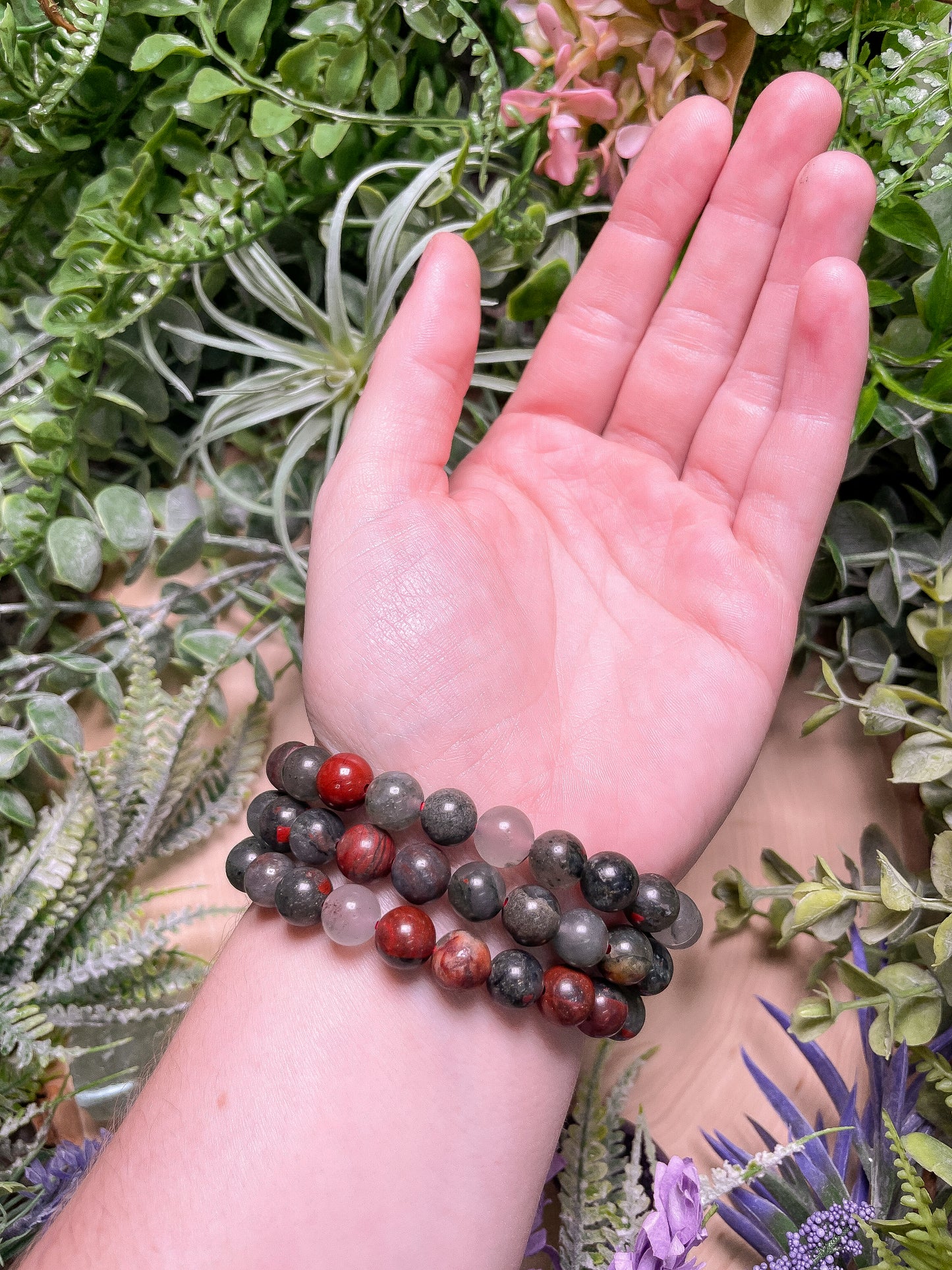 8mm Beaded Bloodstone Bracelet