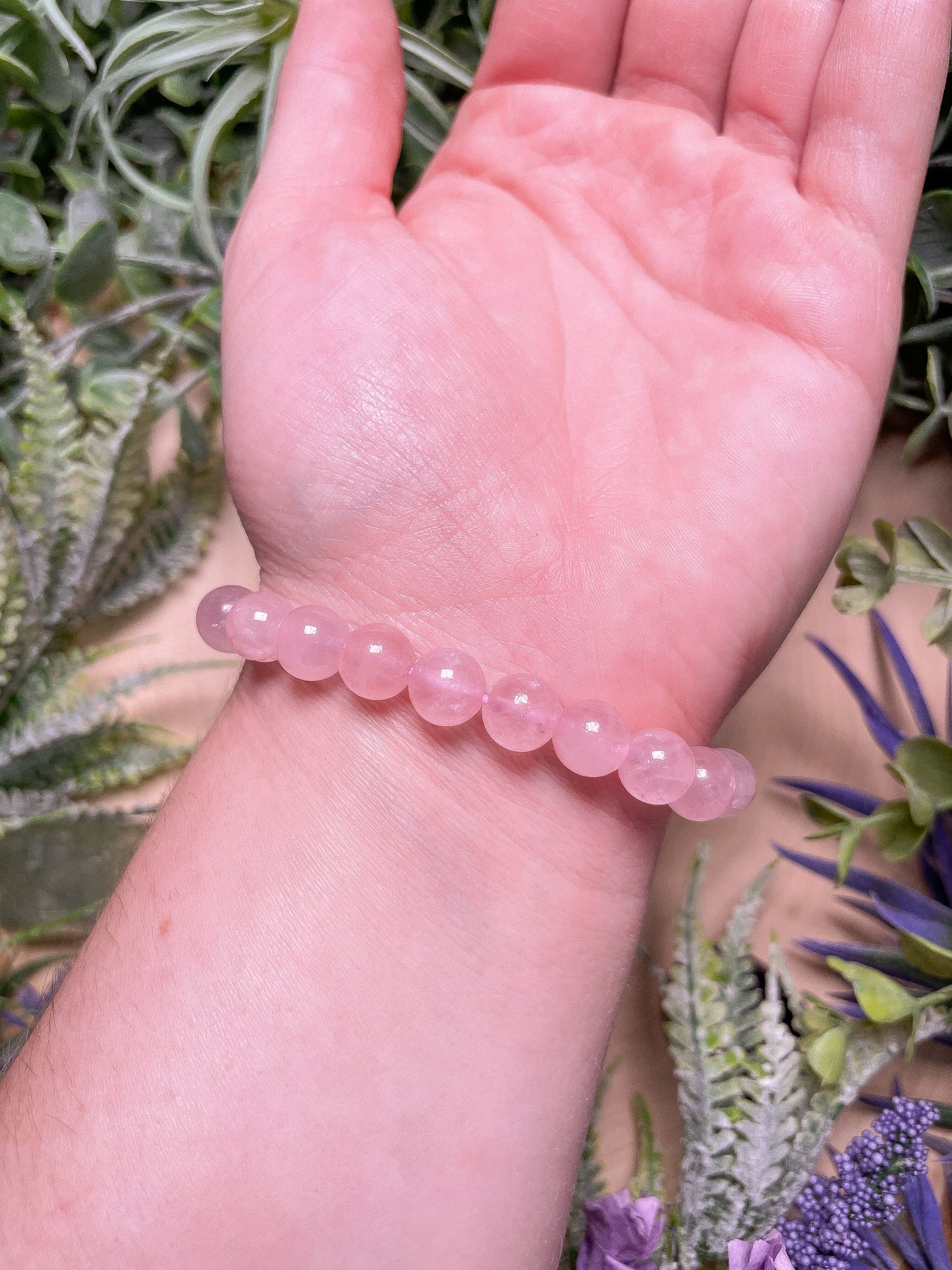 8mm Beaded Rose Quartz Bracelet