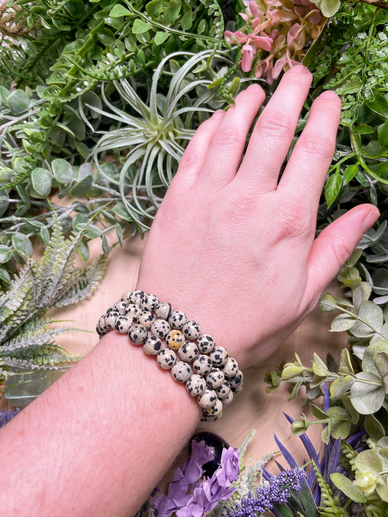 8mm Beaded Dalmatian Jasper Bracelet