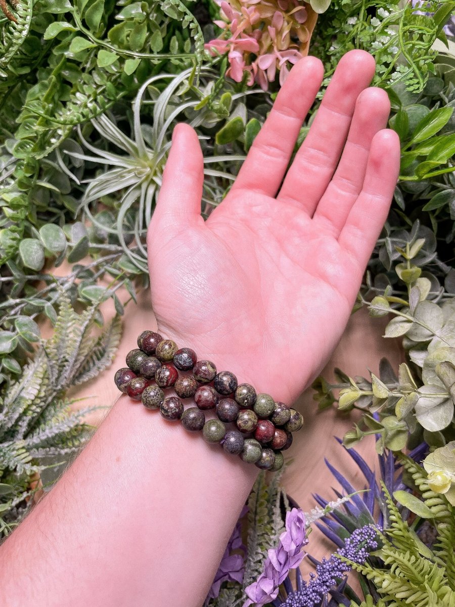 8mm Beaded Dragon blood Jasper Bracelet | Copper Ashes