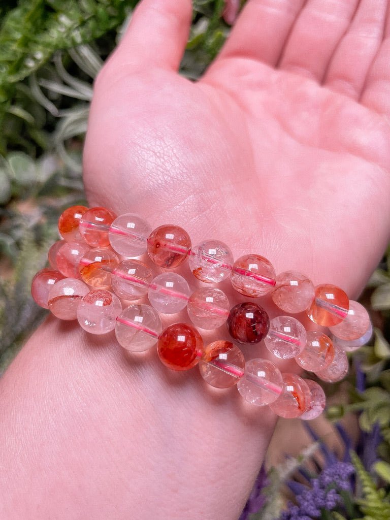 8mm Beaded Fire Quartz Bracelet | Copper Ashes