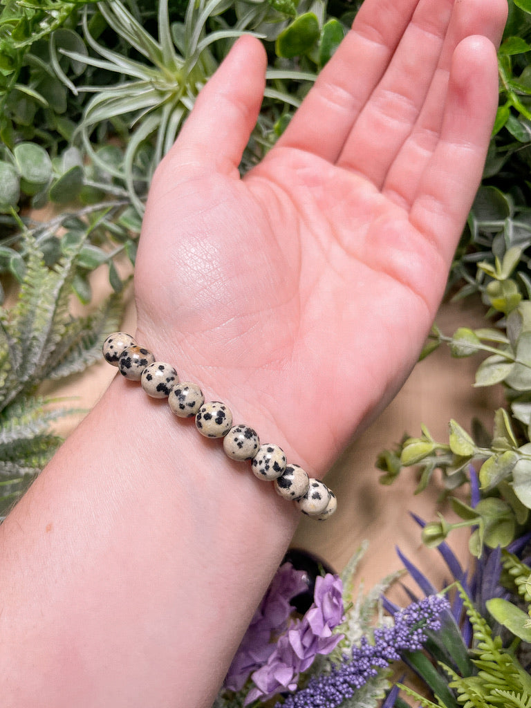 8mm Beaded Dalmatian Jasper Bracelet