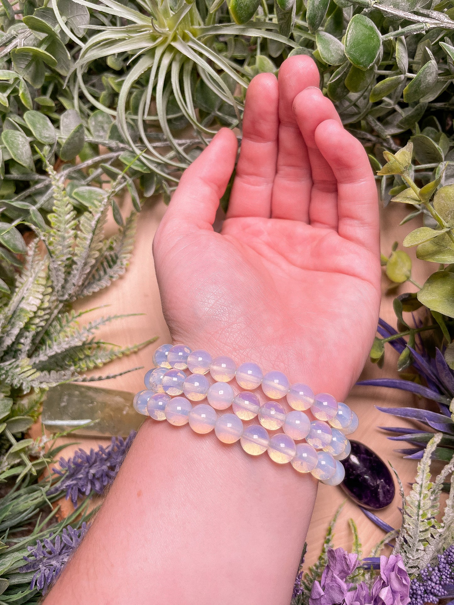 8mm Beaded Opalite Bracelet