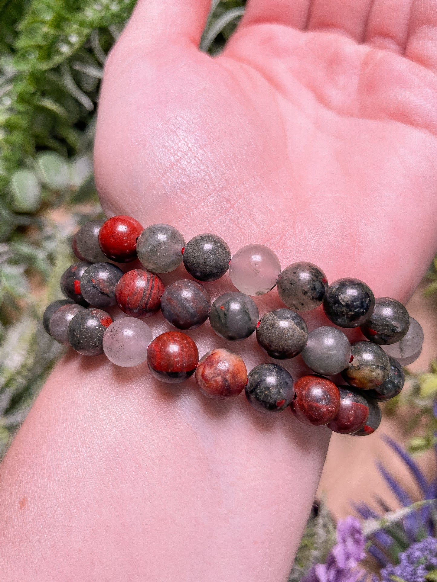 8mm Beaded Bloodstone Bracelet