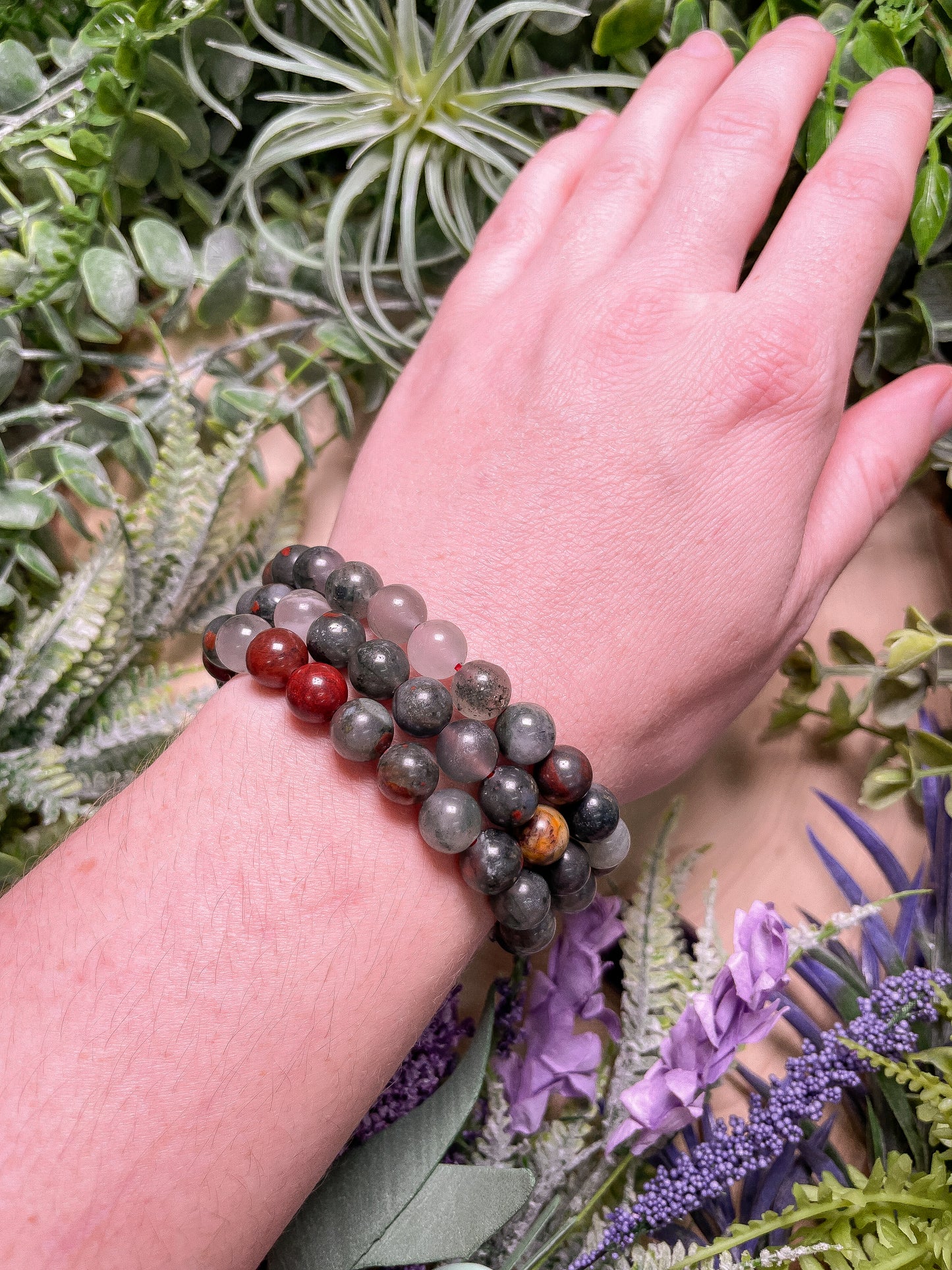 8mm Beaded Bloodstone Bracelet