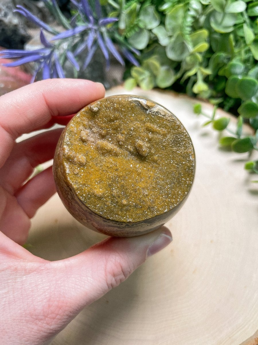 Red Druzy Quartz Sphere | Copper Ashes