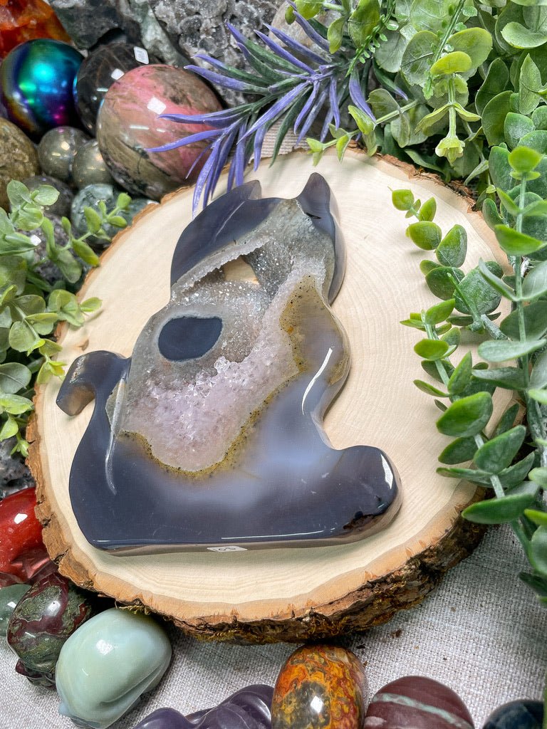 X - Large Druzy Agate Cat | Copper Ashes