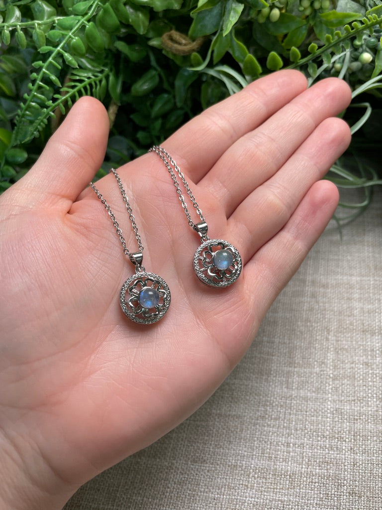 Labradorite Fidget Spinner Necklace