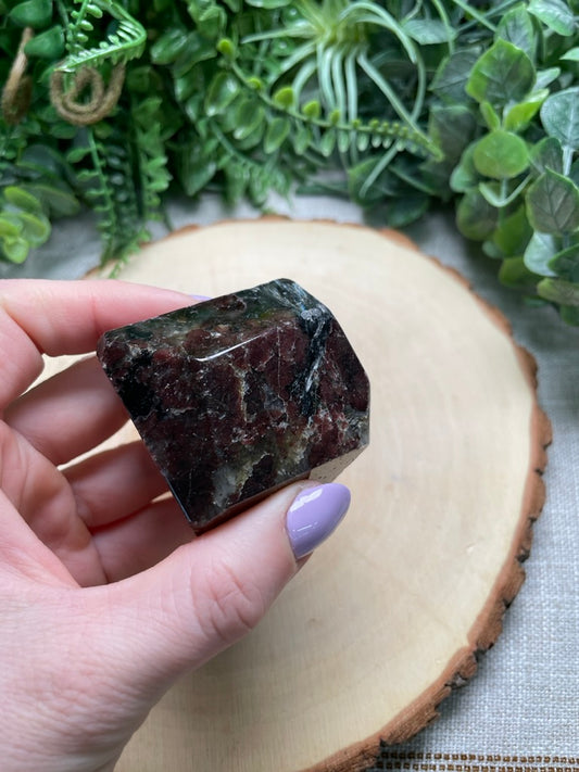 Garnet in Astrophyllite Freeform