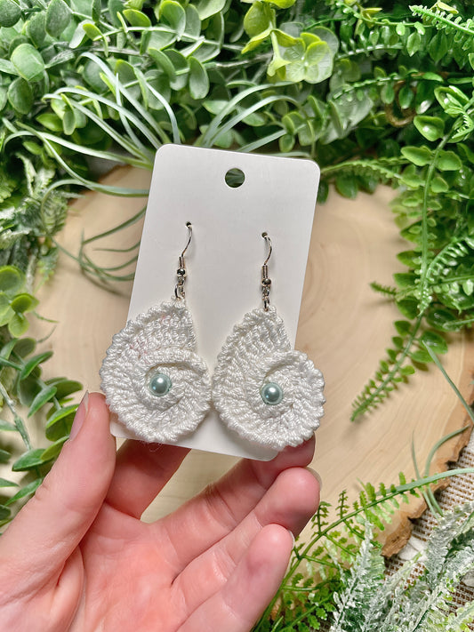 Hand Crocheted Nautilus Earrings