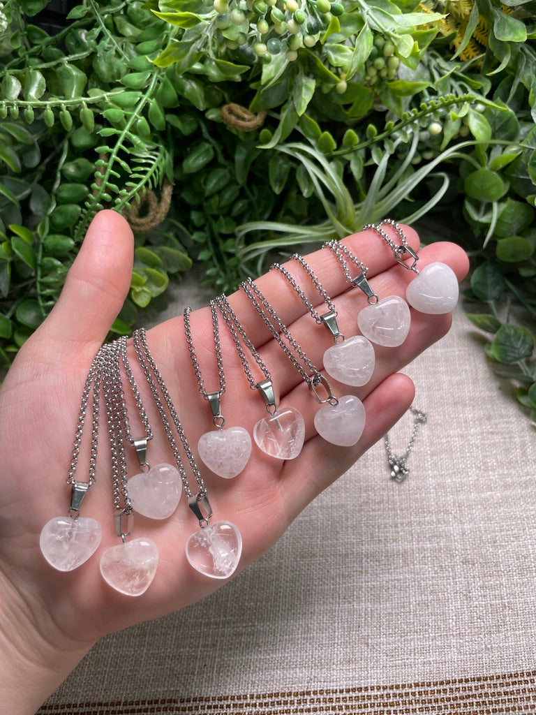 Clear Quartz Heart Necklace