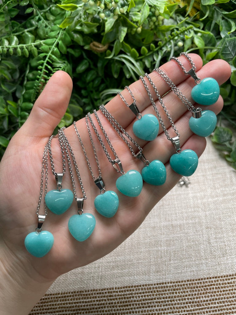Dyed Quartz Heart Necklace