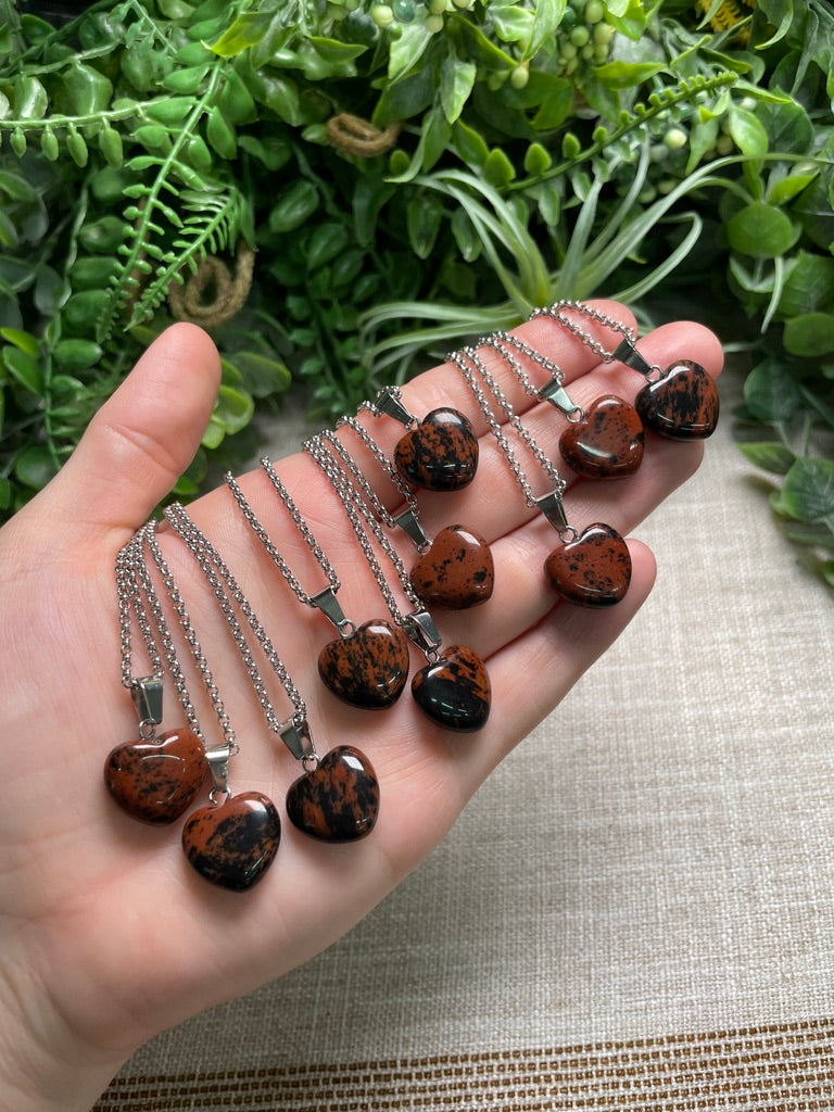 Red Obsidian Heart Necklace