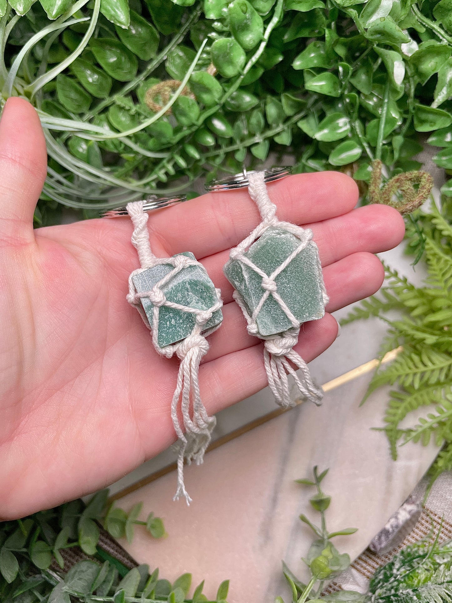 Macrame Crystal Keychain