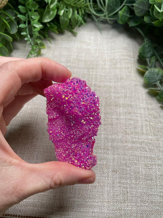 Pink Aura Quartz Cluster