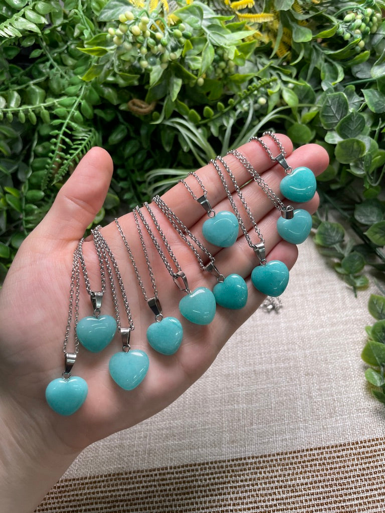 Dyed Quartz Heart Necklace