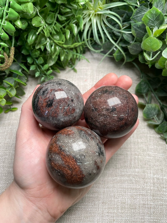 Sunstone and Agate Sphere