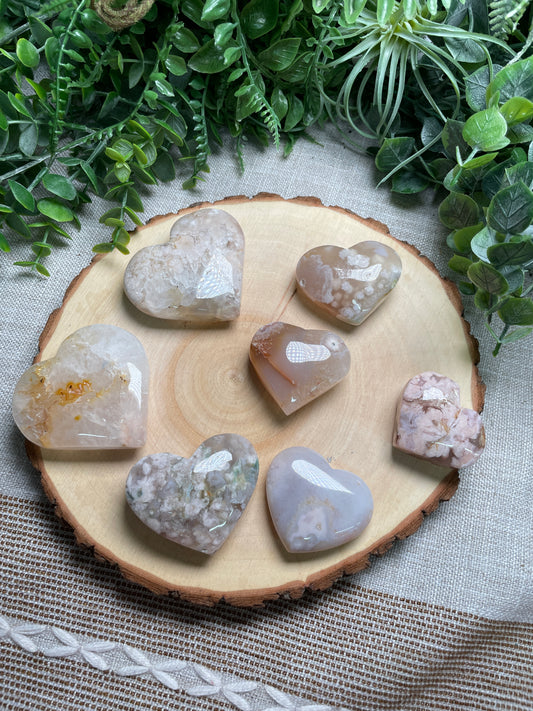 Flower Agate Heart