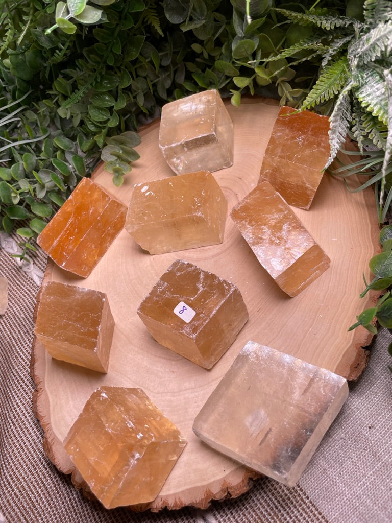 Honey Calcite Cube