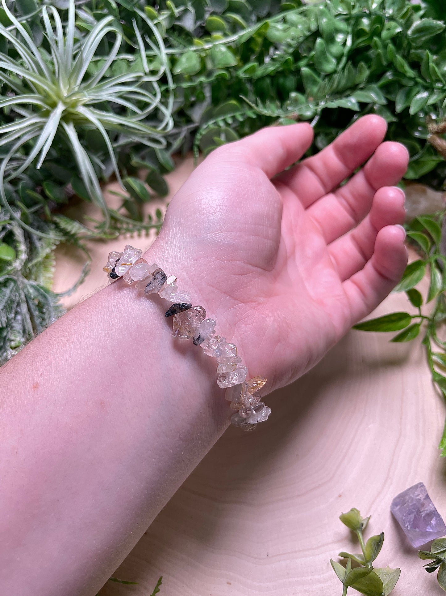 Golden Rutile Quartz Chip Bracelet
