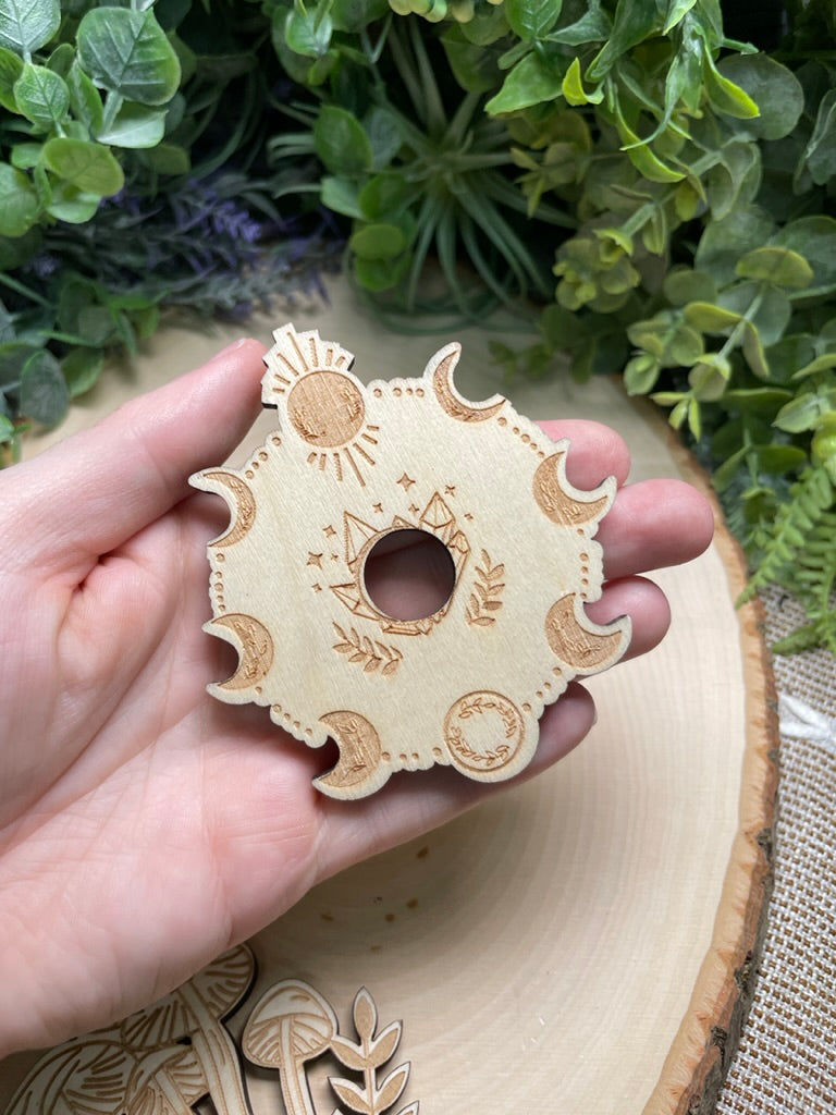 Witchy Wooden Sphere Holder