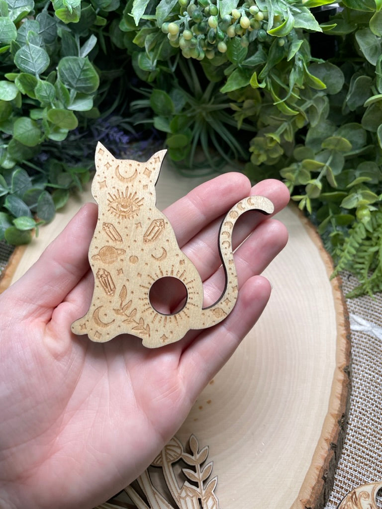 Witchy Wooden Sphere Holder