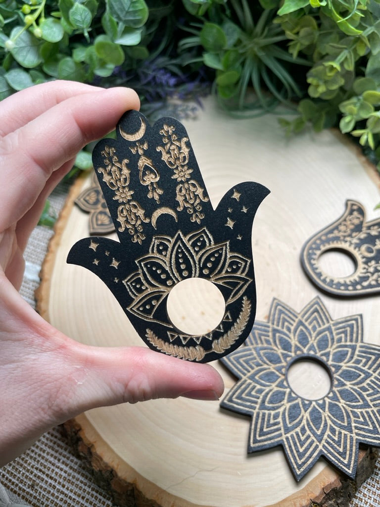 Witchy Wooden Sphere Holder