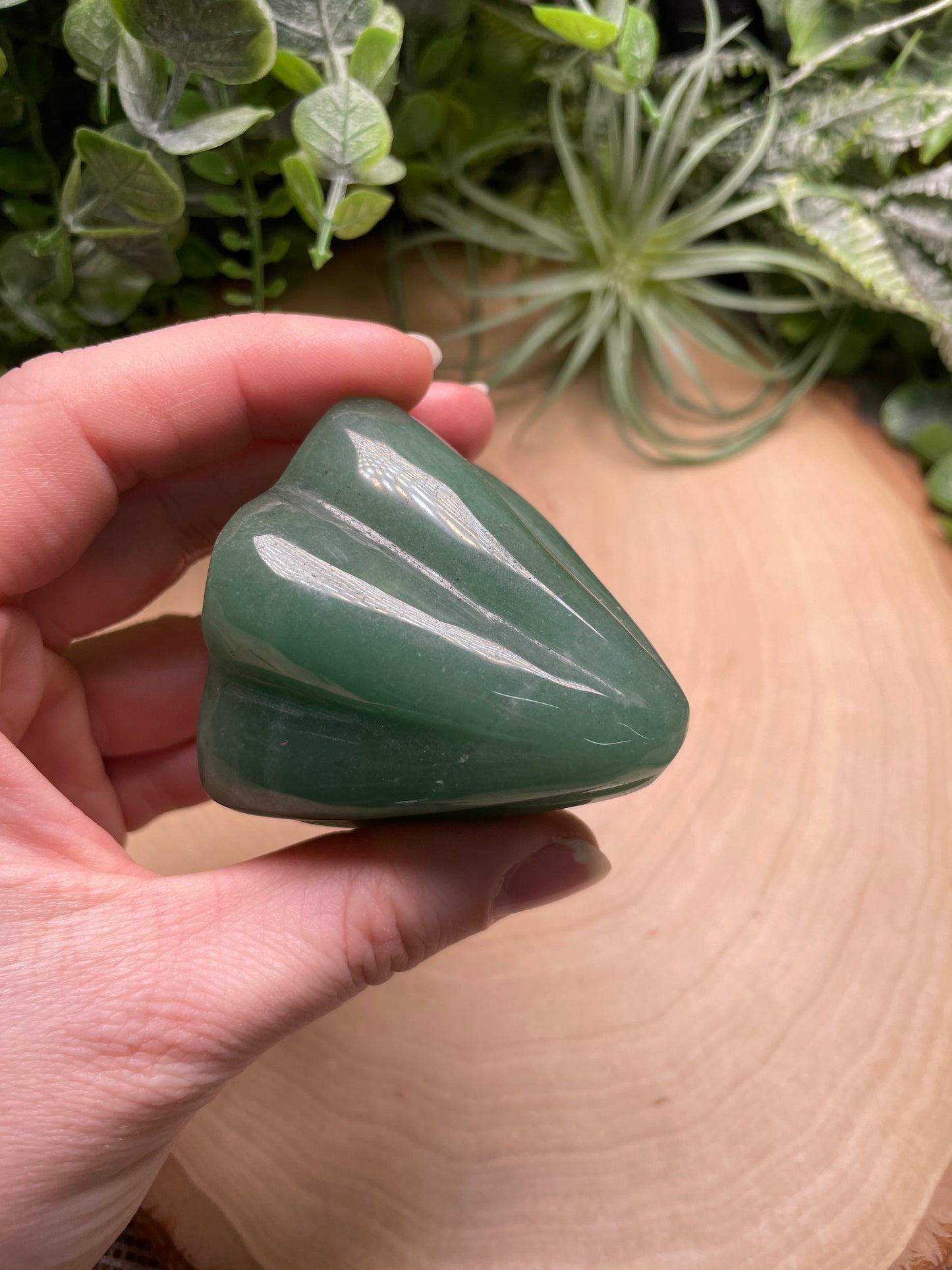 Green Aventurine Water Lily/ Lotus Seed Pod