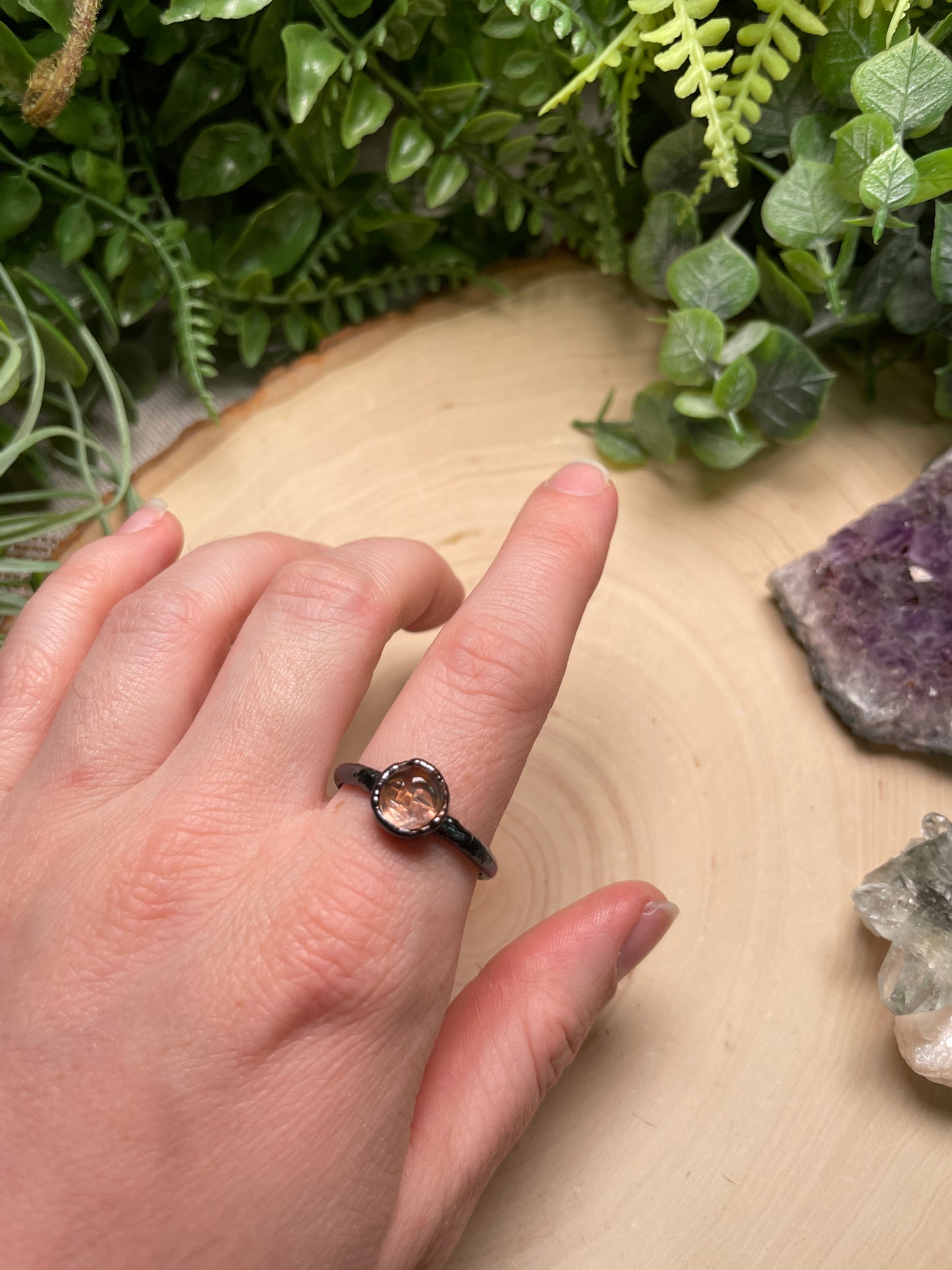 Quartz Goddess Ring Size 11.75