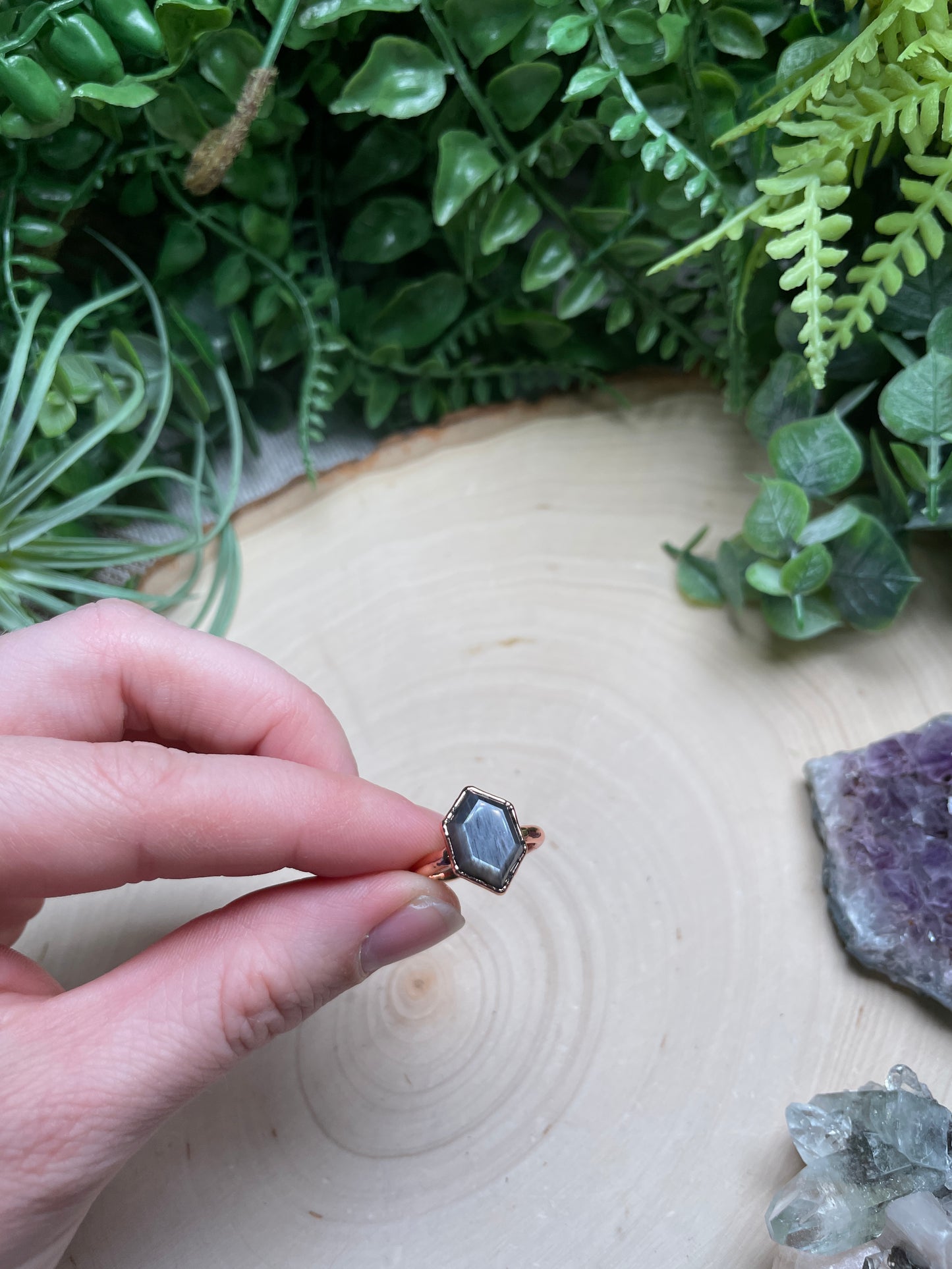 Silver Moonstone Ring Size 5.25