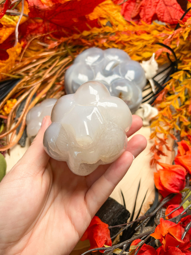 Druzy Agate Pumpkin/ Jack-O-Lantern