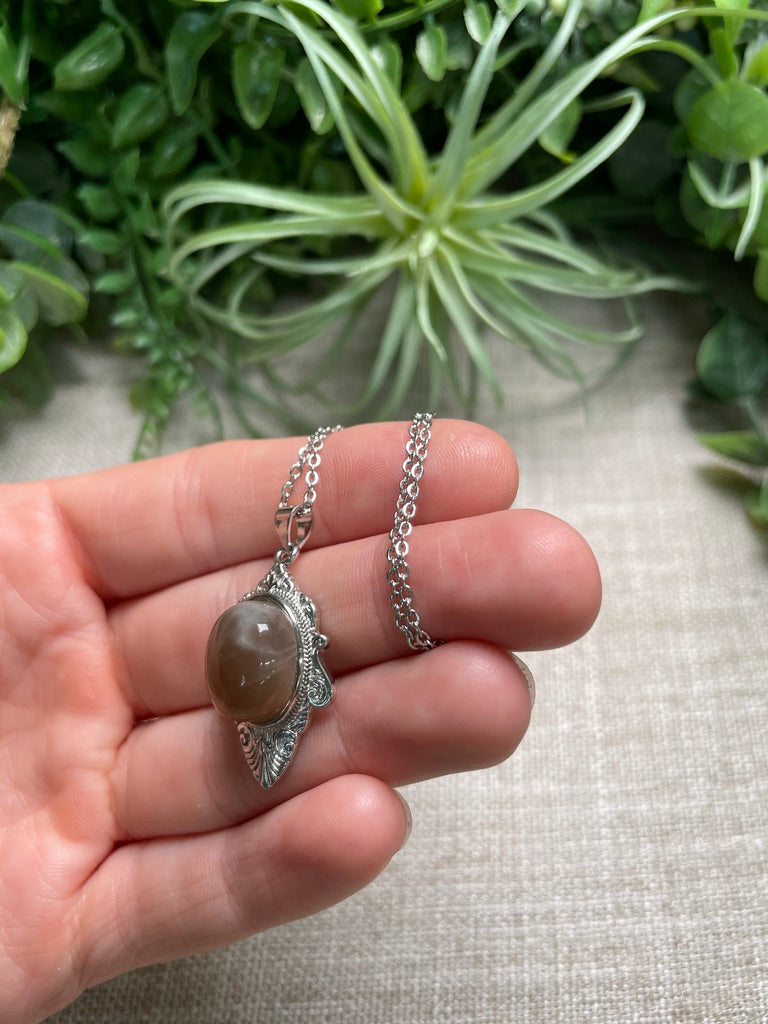 Peach Moonstone Necklace
