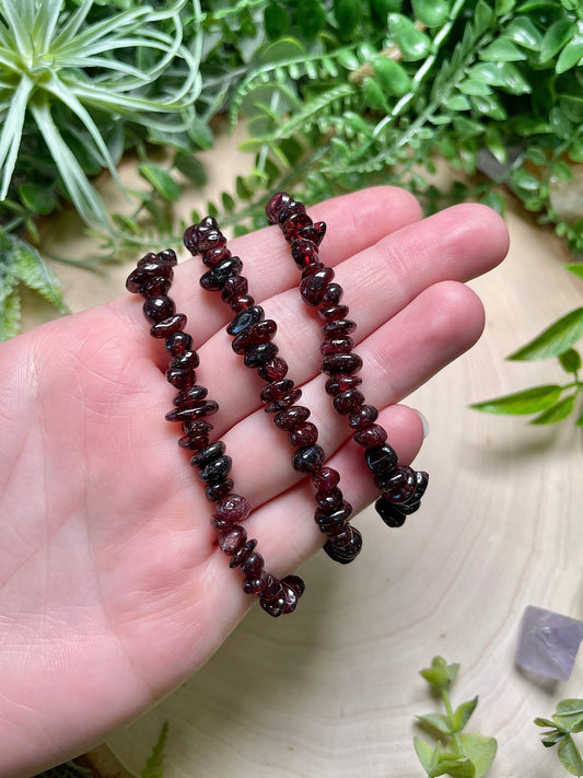 Garnet Chip Bracelet