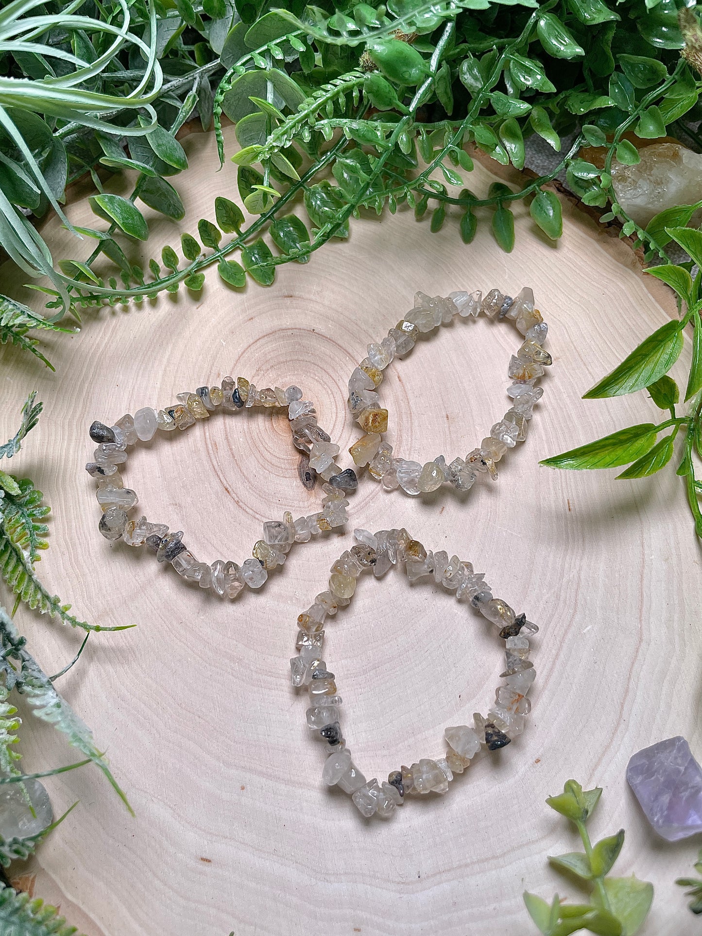 Golden Rutile Quartz Chip Bracelet