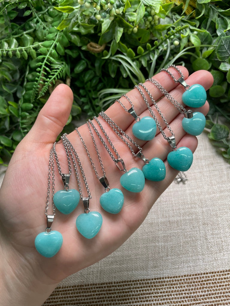 Dyed Quartz Heart Necklace