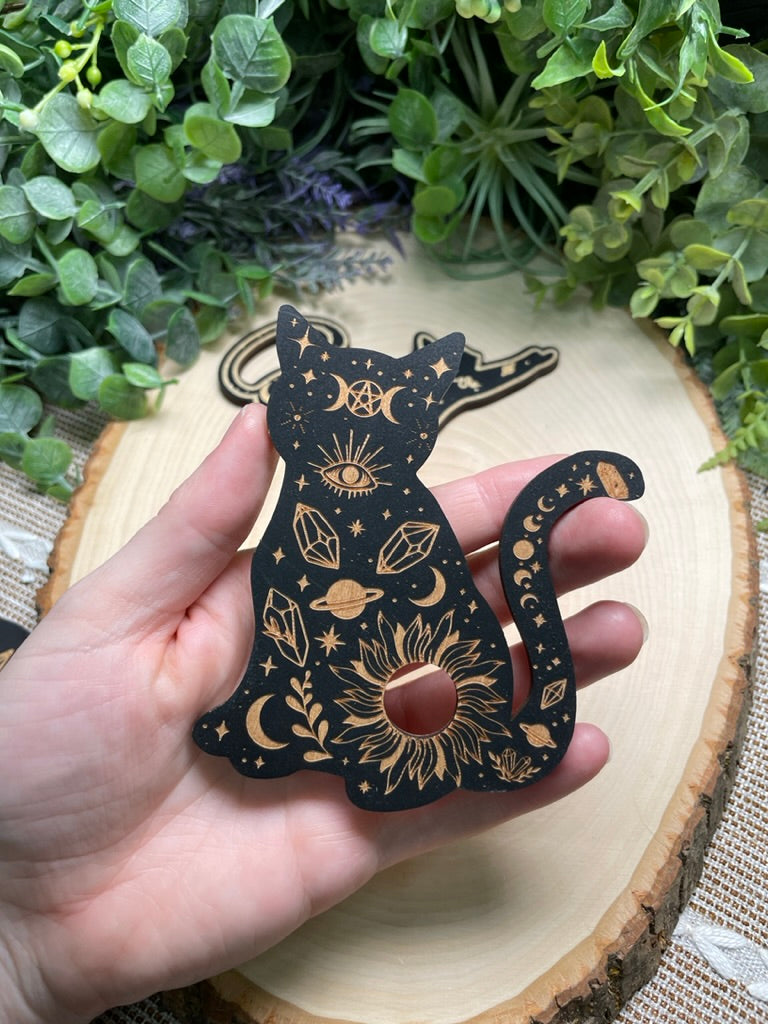Witchy Wooden Sphere Holder