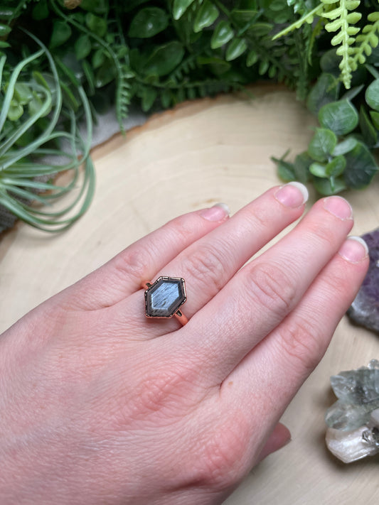 Silver Moonstone Ring Size 5.25