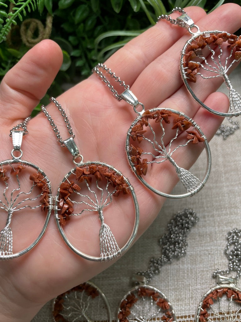 Goldstone Tree of Life Necklace