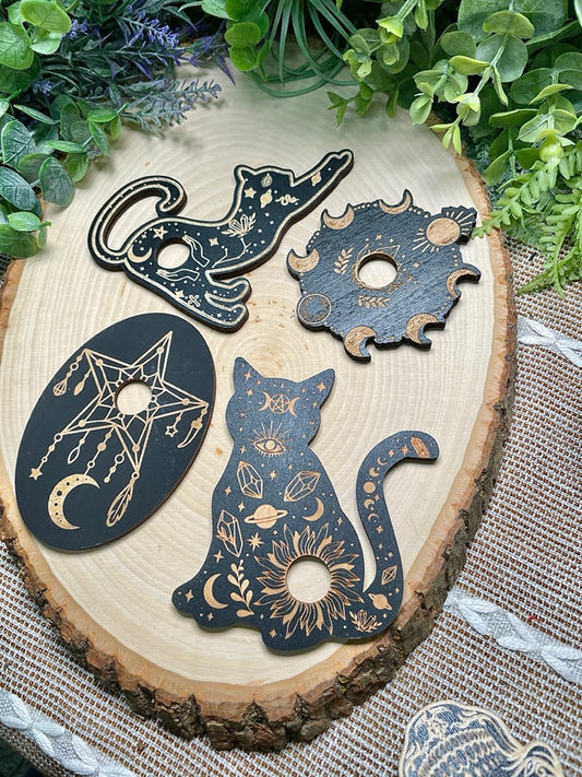 Witchy Wooden Sphere Holder