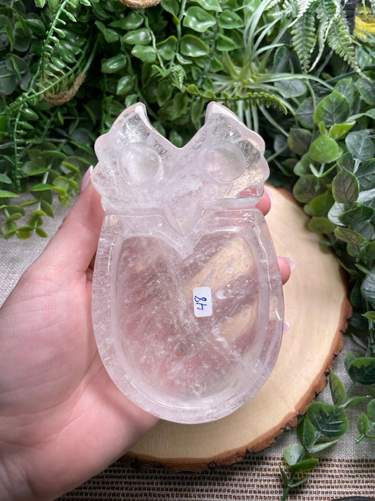 Clear Quartz Owl Dish