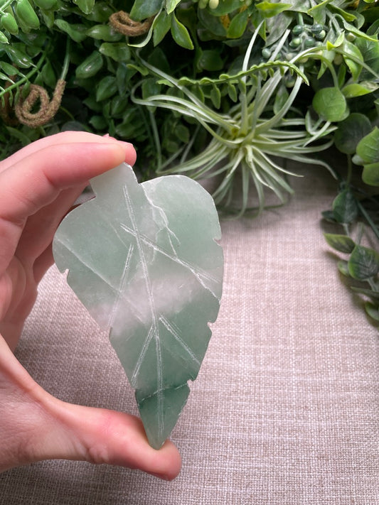 Green Aventurine Leaf