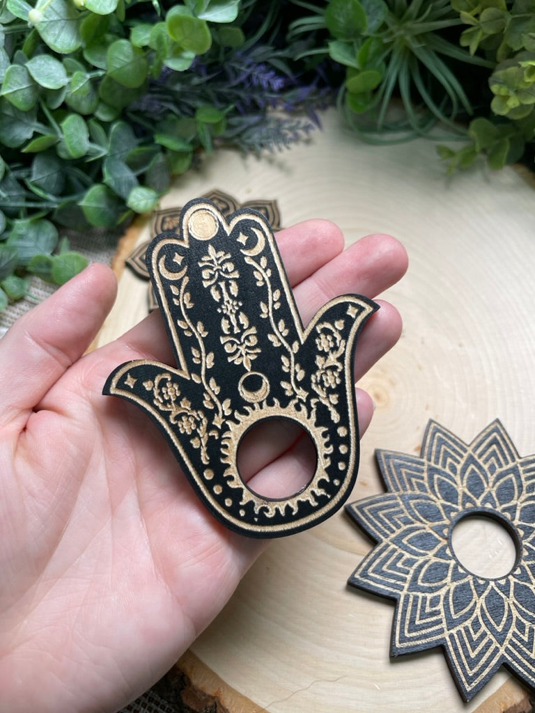 Witchy Wooden Sphere Holder